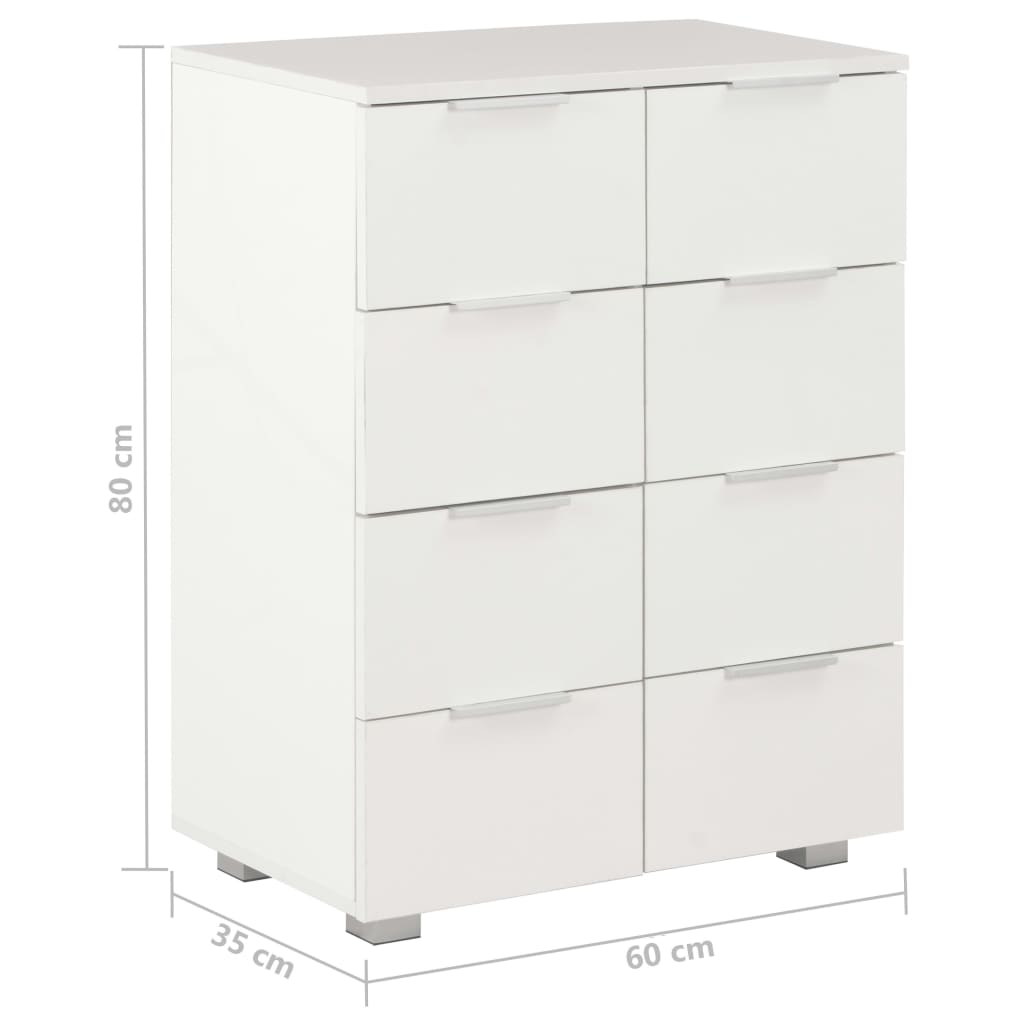 Sideboard Hochglanz-Weiß 60x35x80 cm Holzwerkstoff – Bild 8